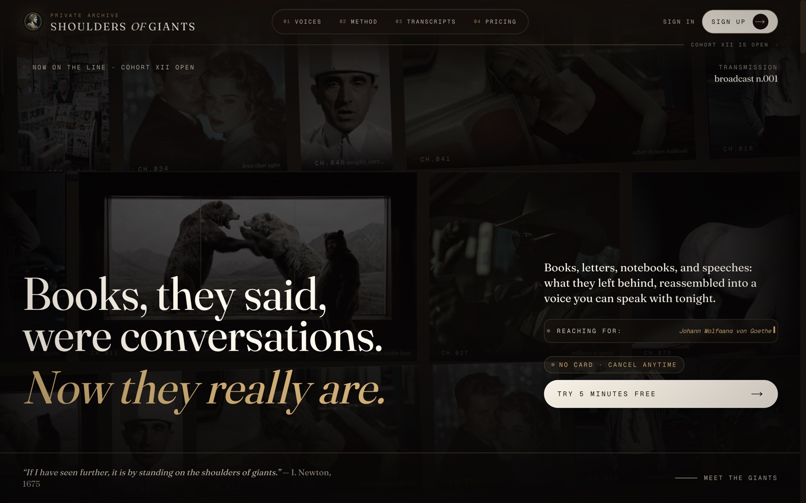 The Shoulders of Giants website